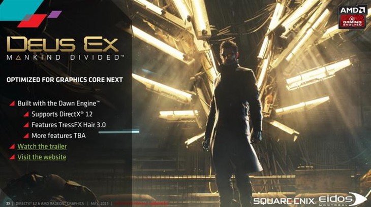 AMD《杀出重围：人类分裂》支持DX12 