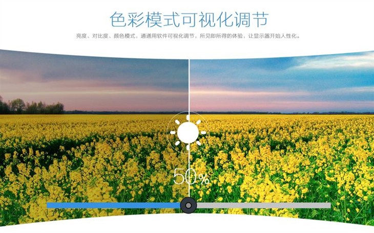 给90后黑科技，曲面C320可调节软件画面 