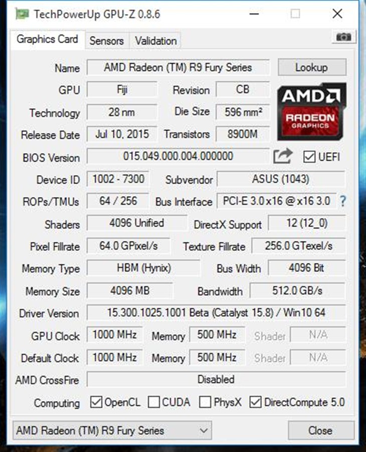 AMD R9 Fury再次“开核”：简直完美！ 