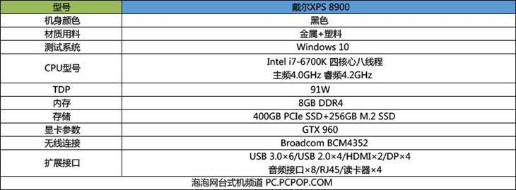 6700K配PCIe固态硬盘 XPS 8890台式机评测 