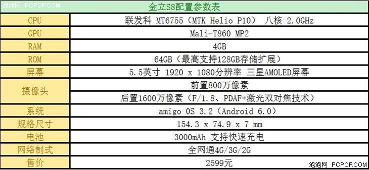 全球创新一体化全金属设计 金立S8评测 