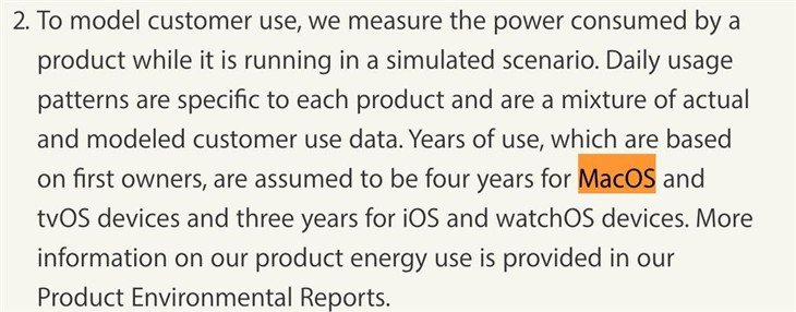 苹果官网环保页面出现“MacOS”字样 