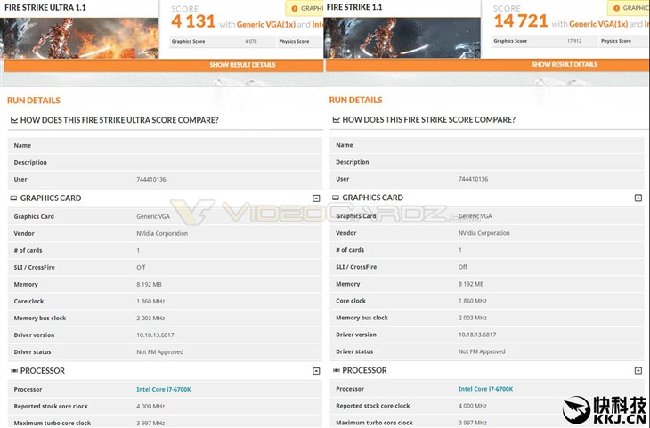 GTX 1070 3DMark性能首曝：秒杀Titan X 