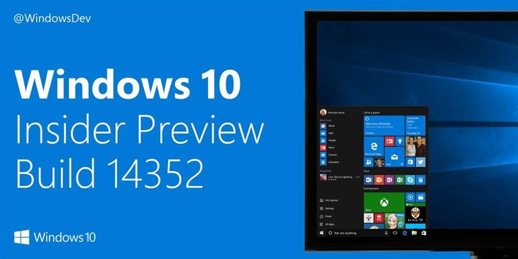 添加新功能 Windows 10 Build 14352发布 