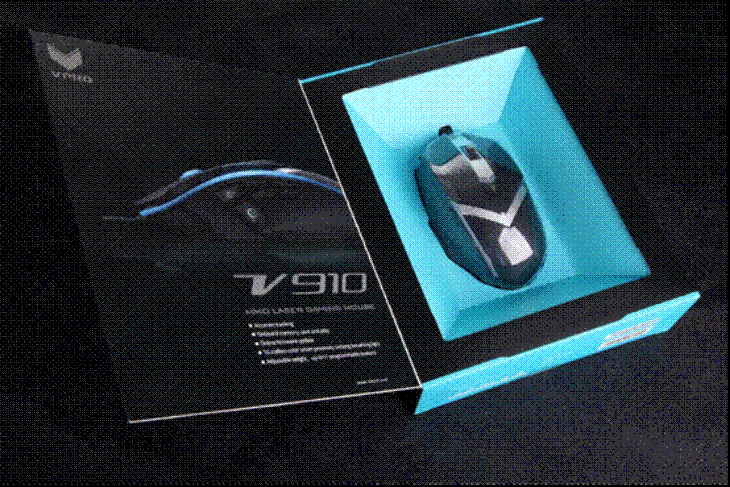滚轮RGB灯光 雷柏V910激光游戏鼠标图赏 