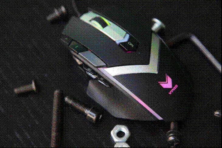 滚轮RGB灯光 雷柏V910激光游戏鼠标图赏 