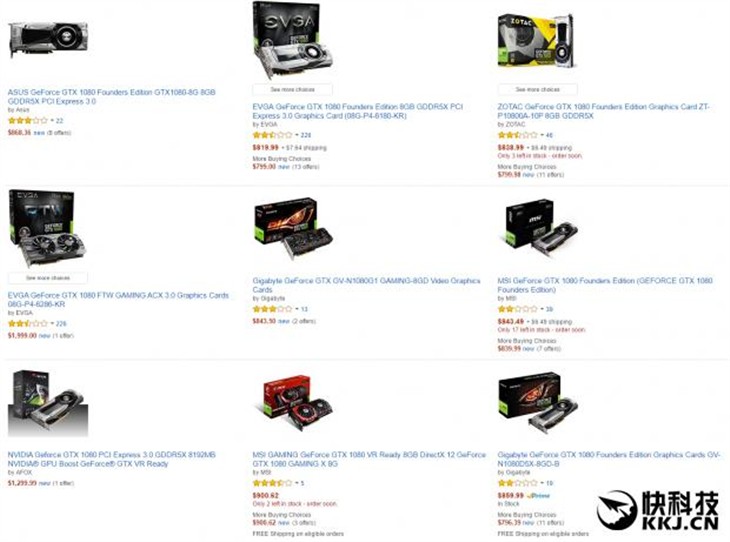 NVIDIA GTX 1080全球缺货：厂商加价3倍 