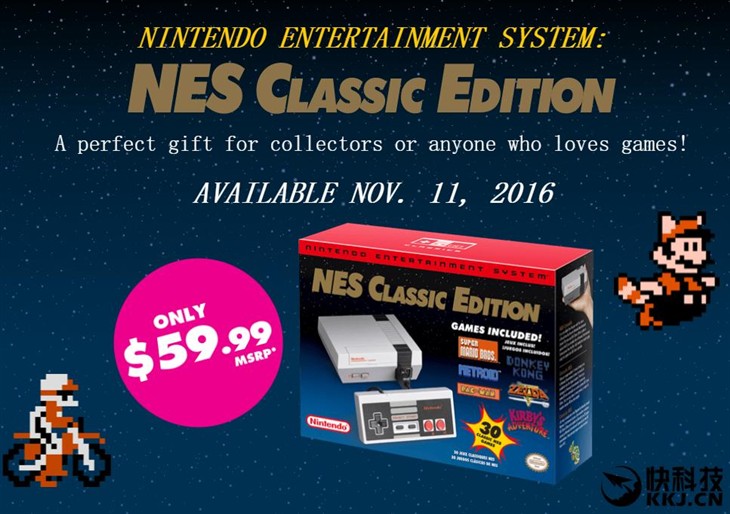 经典！任天堂推NES复刻版 内置30合1游戏 