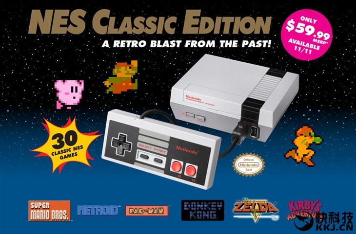 经典！任天堂推NES复刻版 内置30合1游戏 