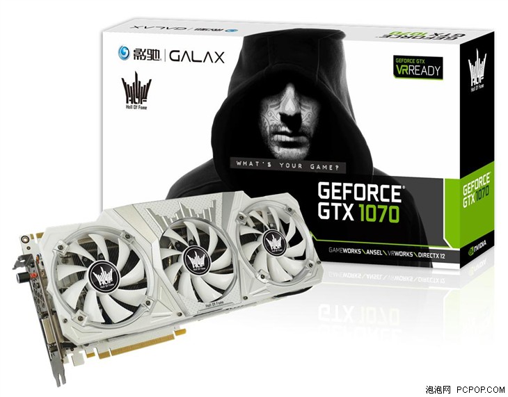 影驰NVIDIA GTX 1070 HOF促销3688元 