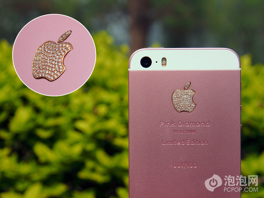 粉色钻石版iPhone5s开箱:背部钻石细节_PCP