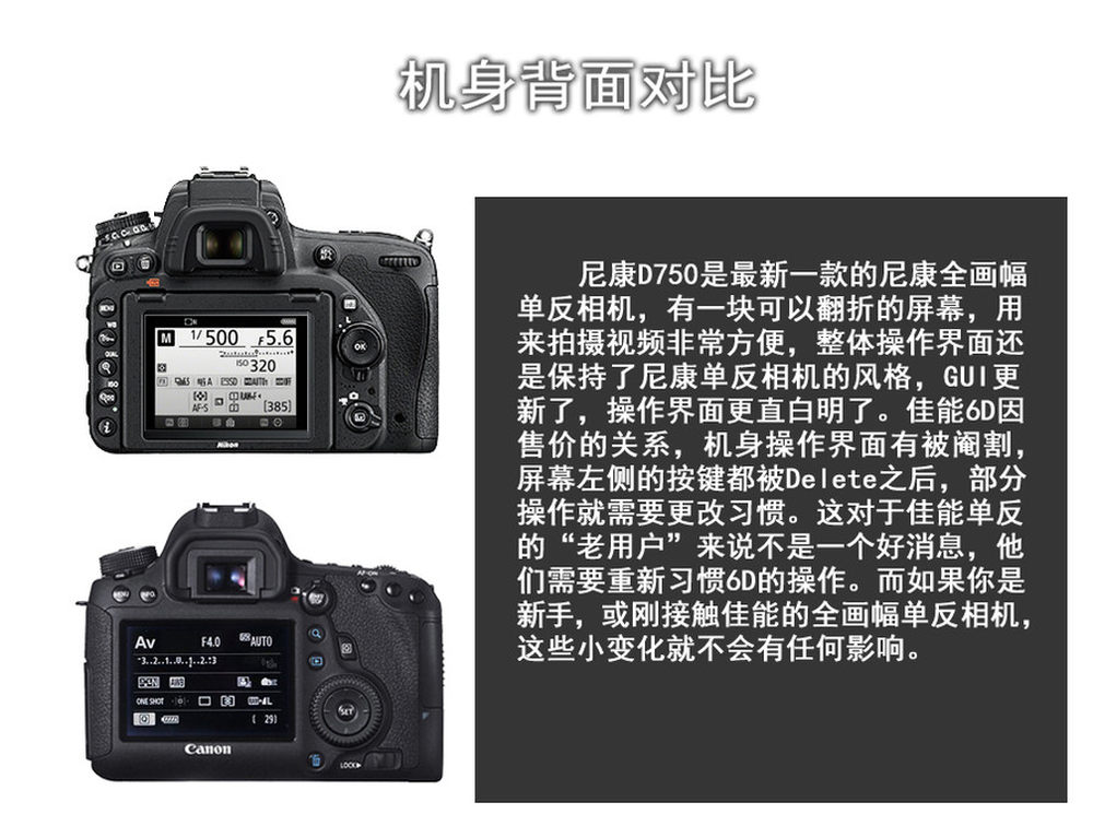 全画幅单反 佳能6d/尼康d750该买谁?