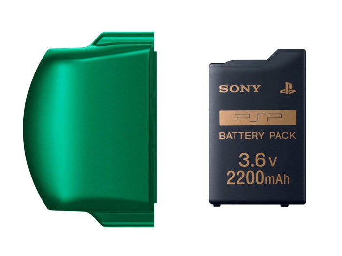 索尼PSP3000 亮绿色掌上游戏机原图 高清图片