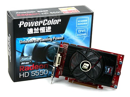 迪兰恒进(PowerColor)HD5550酷能+512M显卡 