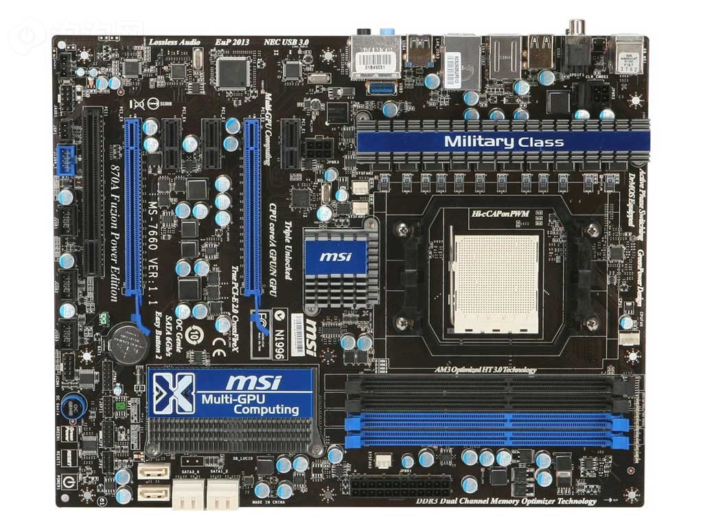 msi微星870a fuzion power edition主板原图 高清图片