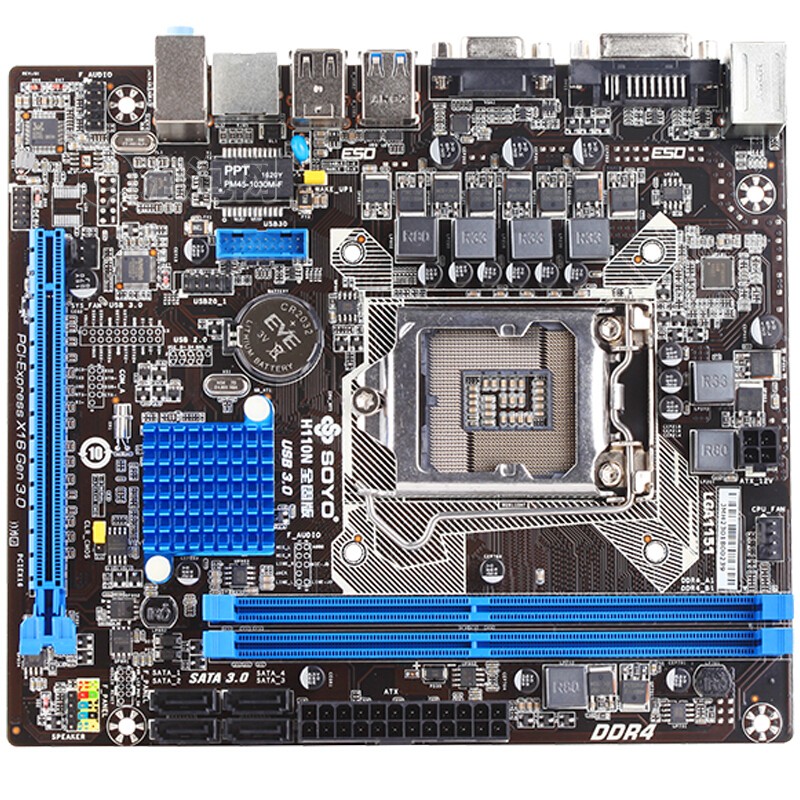 > 梅捷sy-h110n 全固版 主板( intel h110/lga 1151)原图