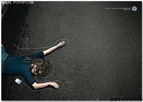 澳洲创意公益广告 穿越马路禁用iPod_苹果MP