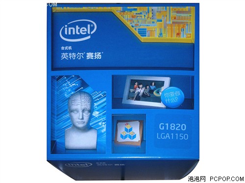 Intel赛扬双核 G1820 Haswell 盒装CPU(LGA1150/2.7GHz/2M三级缓存/53W/22纳米)CPU 