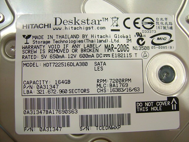 160G/7200ת/8M/����(Deskstar T7K250)Ӳ��