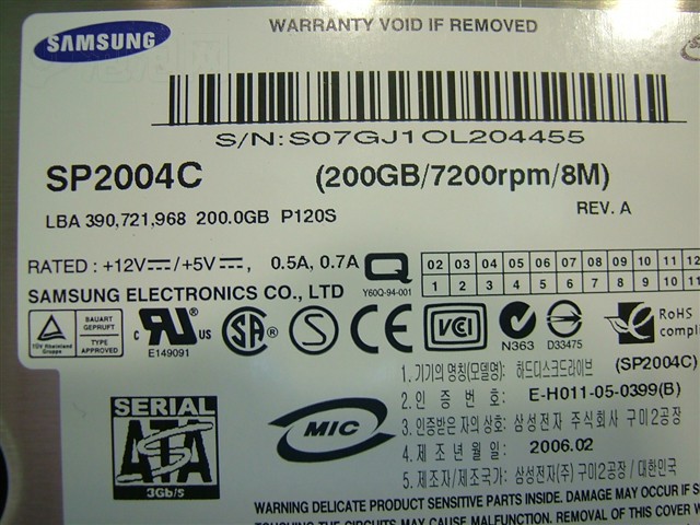����200G/7200ת/8M/����(SP2004C)Ӳ�� ����鿴��һ��