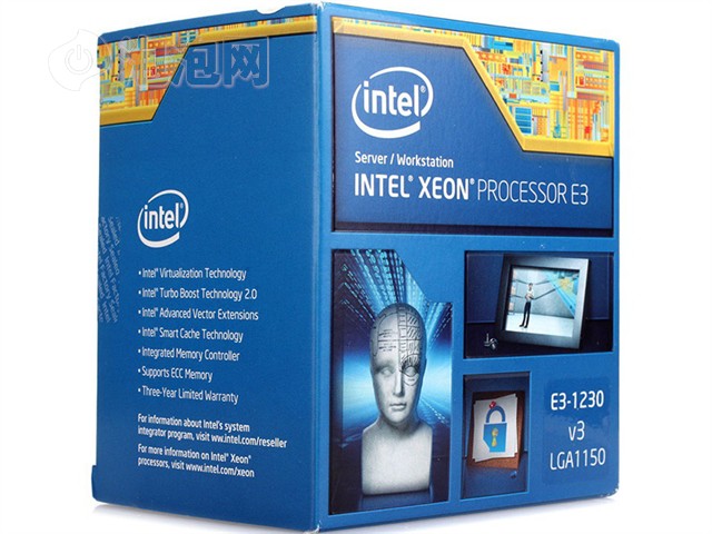 Intel至强四核E3-1230V3 盒装CPU (LGA1150\/