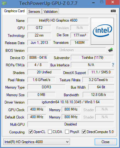这颗集成于i5-4200m处理器的核芯显卡应对一般的图形处理,以及简单的