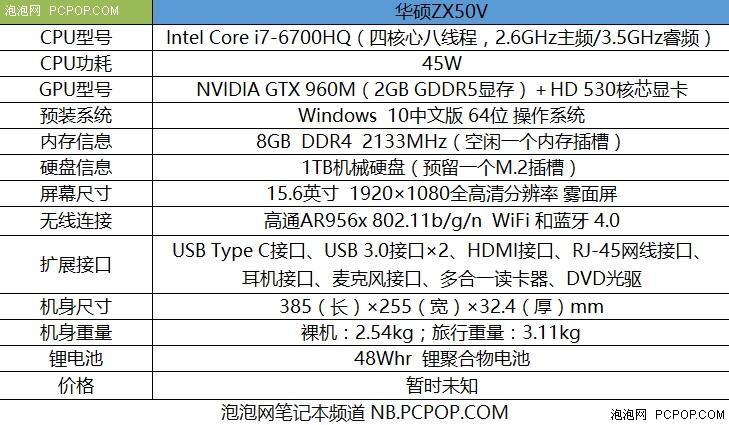 华硕x550vc笔记本参数图片