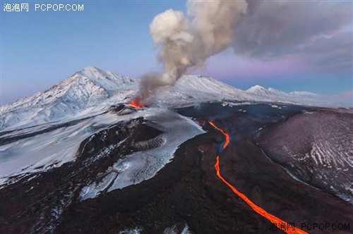 英国报道无人机拍摄的各地火山喷发美景