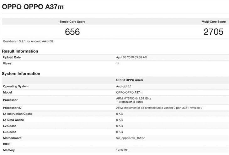oppo a37m曝光 八核/5英寸720p屏/2g内存