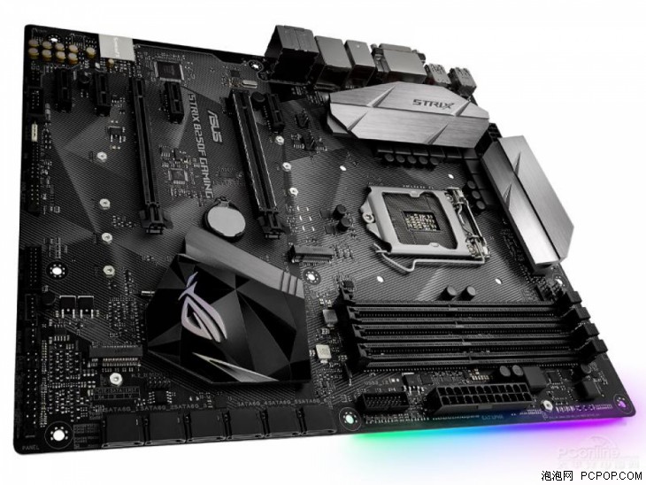 rog strix b250f gaming主板拥有炫酷迷人的aura rgb灯效