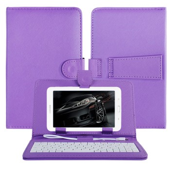 键盘 皮套二合一 micro usb接口 多彩系列保护套 紫色图片4