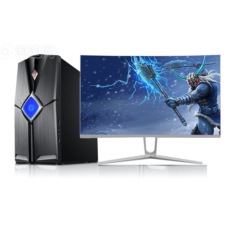 > 海尔轰天雷v7 27英寸曲面屏 台式游戏电脑整机(i5-7400 8g 1tb 128g